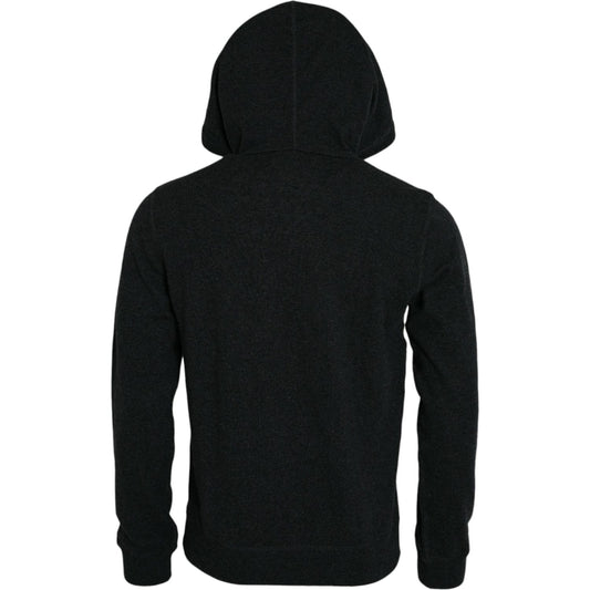 Dolce & Gabbana Dark Gray Cashmere Hooded Pullover Sweater TSH84671-54