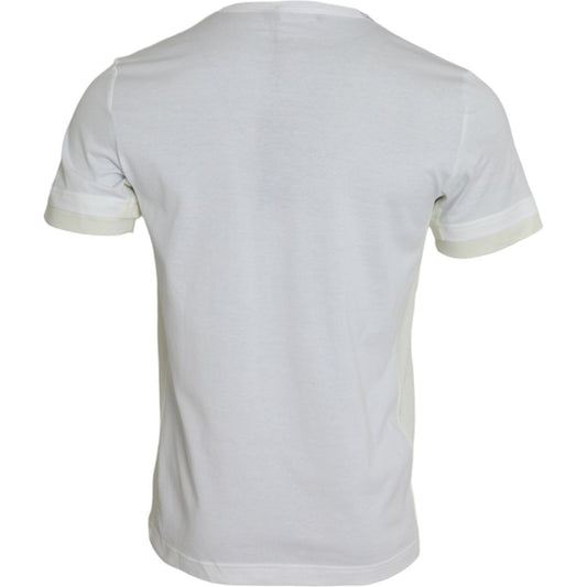Dolce & Gabbana White Cotton Pocket Short Sleeves T-shirt Dolce & Gabbana Light Gray