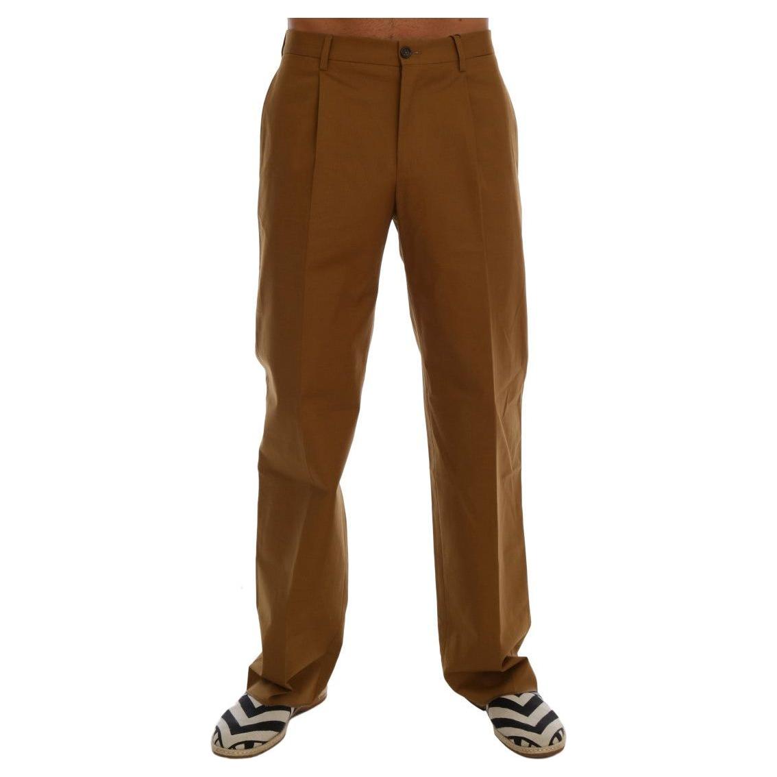 Dolce & Gabbana Brown Stretch Cotton Pants