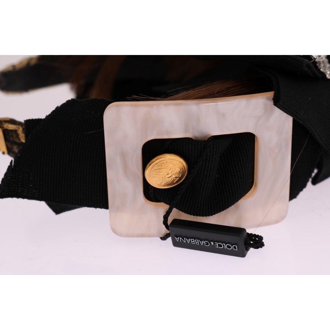 Dolce & Gabbana Clear Crystal Brown Hair Headband