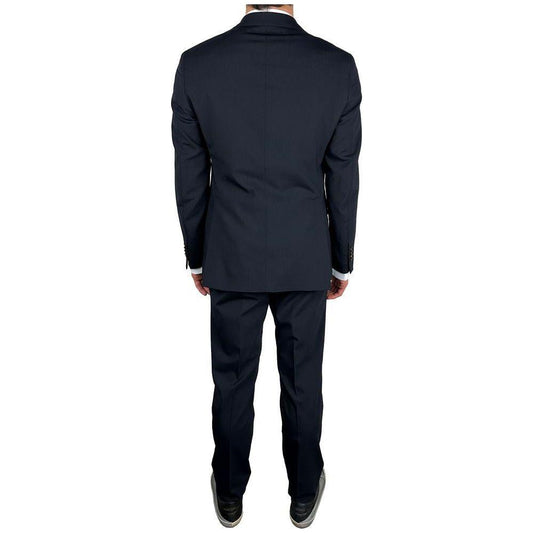 Aquascutum Blue Wool Men's Suit Aquascutum Black