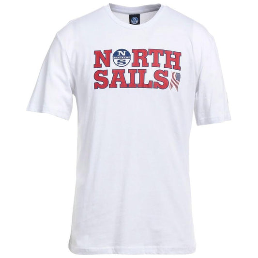 North Sails Elegant White Cotton Logo Tee North Sails Lavender