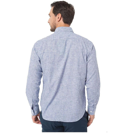 La Martina Elegant Checkered Cotton Shirt with Embroidered Logo La Martina Gray