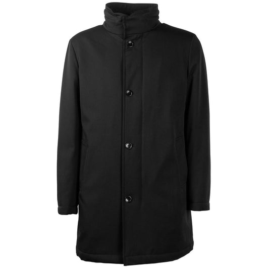 Made in Italy Black Wool Men Jacket Made in Italy Black