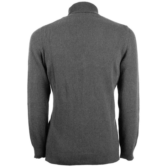Emilio Romanelli Gray Cashmere Men Sweater Emilio Romanelli Dark Slate Gray