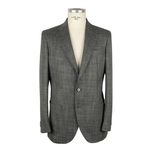 Emilio Romanelli Gray Wool Men's Blazer Emilio Romanelli Dark Slate Gray