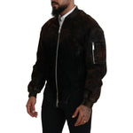 Dsquared² Brown Cotton Bomber Zipper Pocket Sleeves Jacket Dsquared² Black