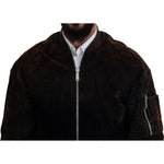 Dsquared² Brown Cotton Bomber Zipper Pocket Sleeves Jacket Dsquared² Black