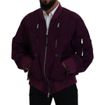 Dsquared² Purple Polyester Full Zipper Bomber Jacket JKT3540-48