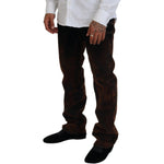 Dsquared² Brown Washed Cotton Straight Fit Casual Denim Jeans PAN74442-48