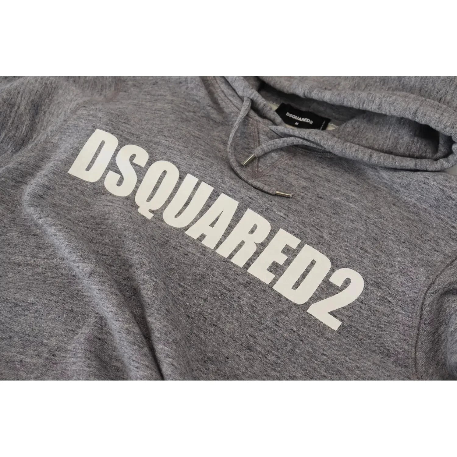 Dsquared² Gray Cotton Hooded Logo Print Men Pullover Sweater