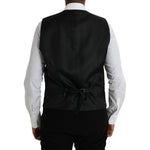 Dolce & Gabbana Black Wool Waistcoat Dress Formal Vest TSH851981-54