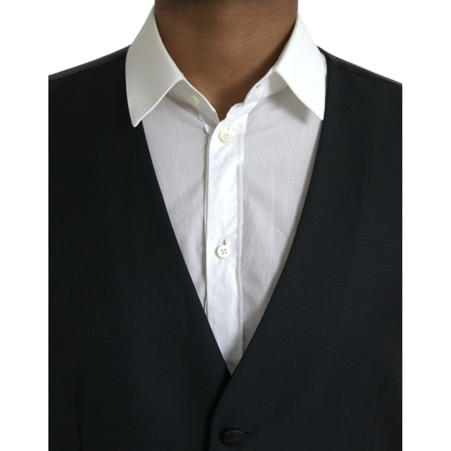 Dolce & Gabbana Black Wool Waistcoat Dress Formal Vest TSH851981-54