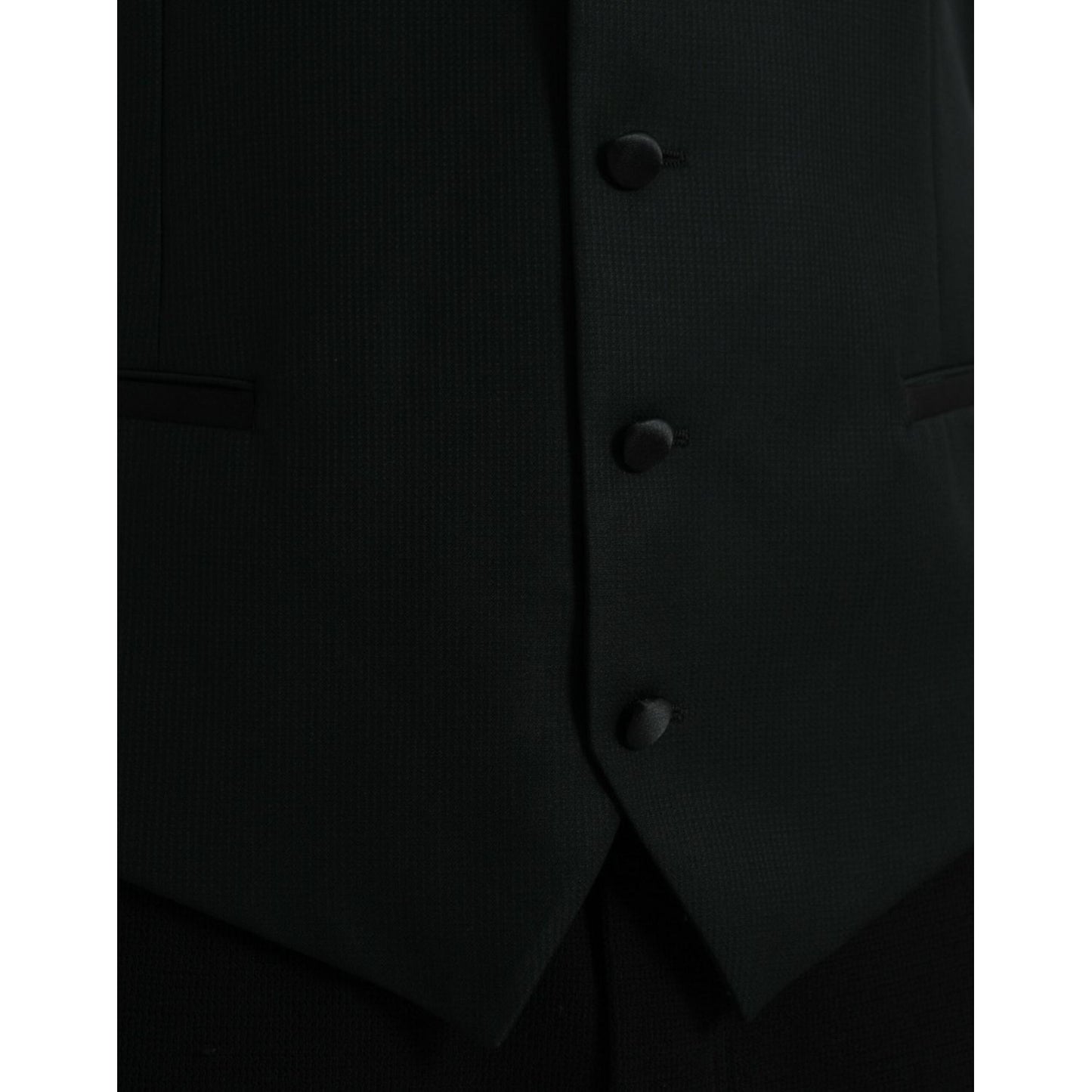 Dolce & Gabbana Black Wool Waistcoat Dress Formal Vest TSH851981-54