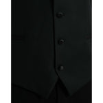 Dolce & Gabbana Black Wool Waistcoat Dress Formal Vest TSH851981-54