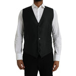 Dolce & Gabbana Black Wool Waistcoat Dress Formal Vest TSH851984-54