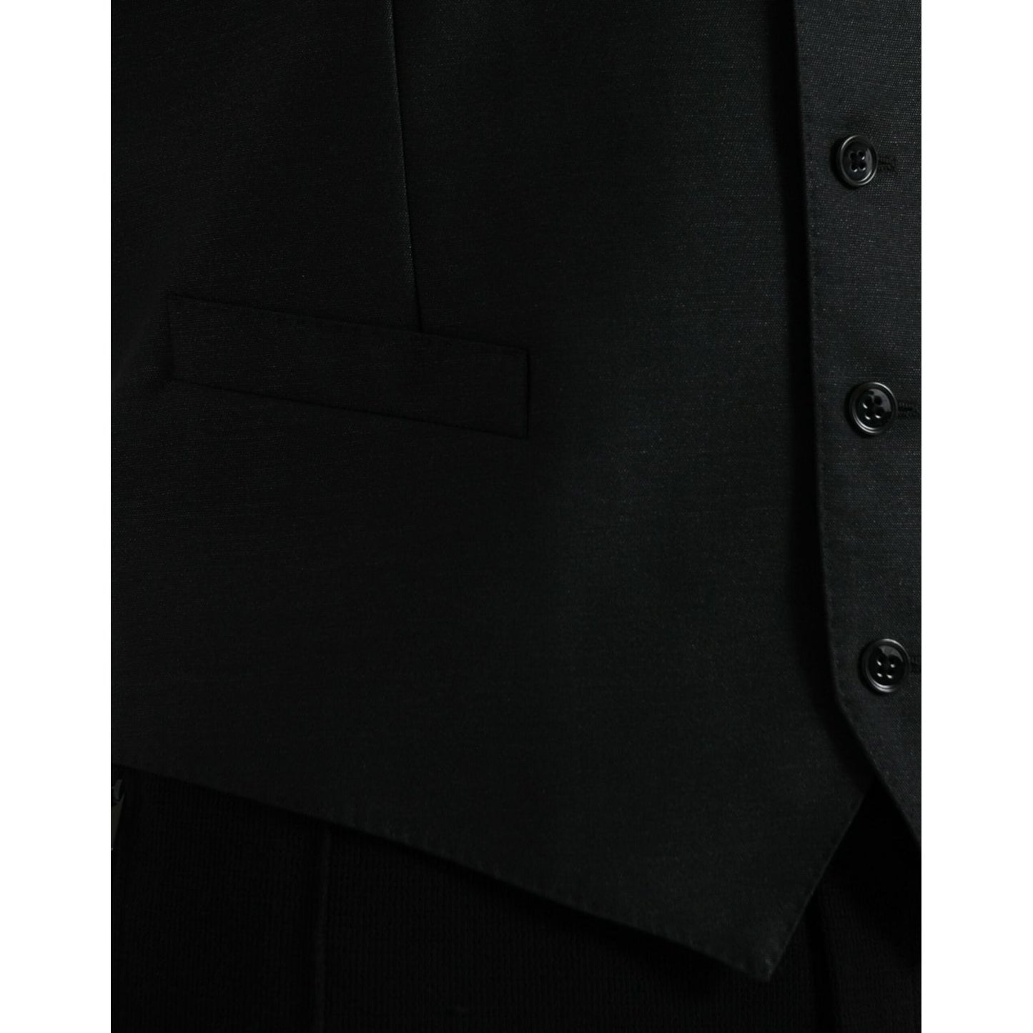 Dolce & Gabbana Black Wool Waistcoat Dress Formal Vest TSH851984-54