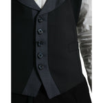 Dolce & Gabbana Black Wool Waistcoat Dress Formal Vest TSH851989-48
