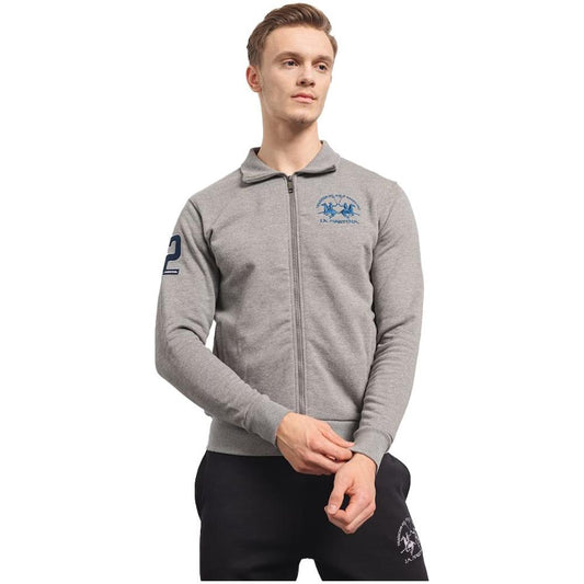 La Martina Gray Cotton Sweater La Martina Dark Gray
