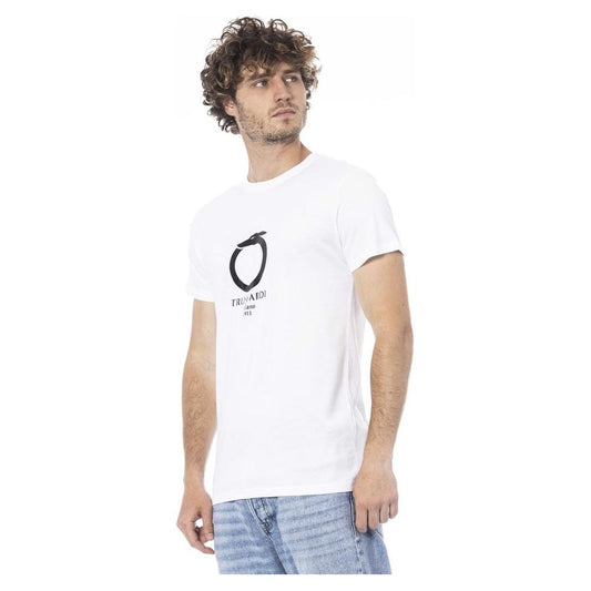 Trussardi Beachwear White Cotton T-Shirt MAN T-SHIRTS Trussardi Beachwear Lavender