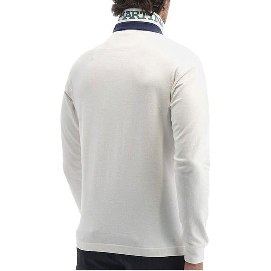 La Martina White Cotton Polo Shirt La Martina Light Gray