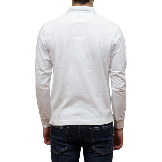 La Martina White Cotton Polo Shirt La Martina Light Gray