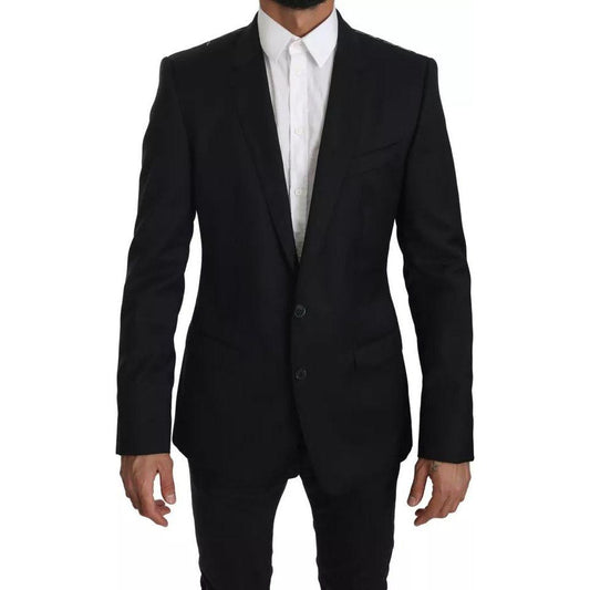 Dolce & Gabbana Black Slim Jacket Coat Blazer MARTINI Dolce & Gabbana Black