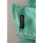 Dolce & Gabbana Mint Green Sheath Square Neckline Midi Dress Dolce & Gabbana Light Slate Gray