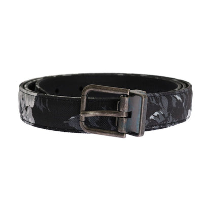Dolce & Gabbana Black Cayman Linen Leather Belt