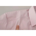 Dolce & Gabbana Light Pink Cotton Dress Formal Men GOLD Shirt TSH82969-39