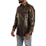 Dolce & Gabbana Metallic Gold DG Embroidered Crown Silk Top Shirt Dolce & Gabbana Dark Slate Gray