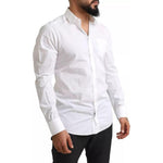 Dolce & Gabbana White GOLD Formal Cotton Tuxedo Dress Shirt TSH84116-41