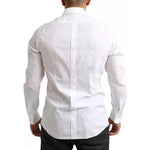 Dolce & Gabbana White GOLD Formal Cotton Tuxedo Dress Shirt TSH84116-41