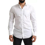 Dolce & Gabbana White GOLD Formal Cotton Tuxedo Dress Shirt TSH84116-41