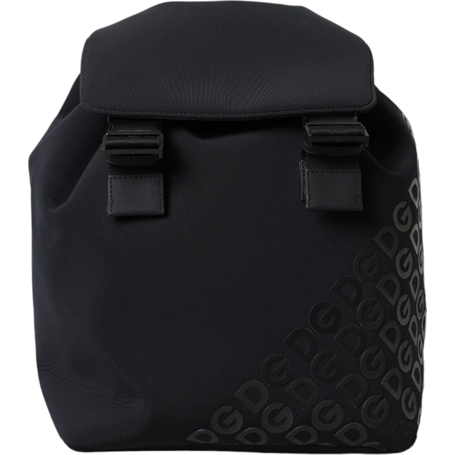 Dolce & Gabbana Black Neoprene Nylon DG Logo School Backpack Bag