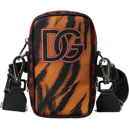 Dolce & Gabbana Multicolor Tiger Print Nylon Logo Cross Body Bag Dolce & Gabbana Sienna