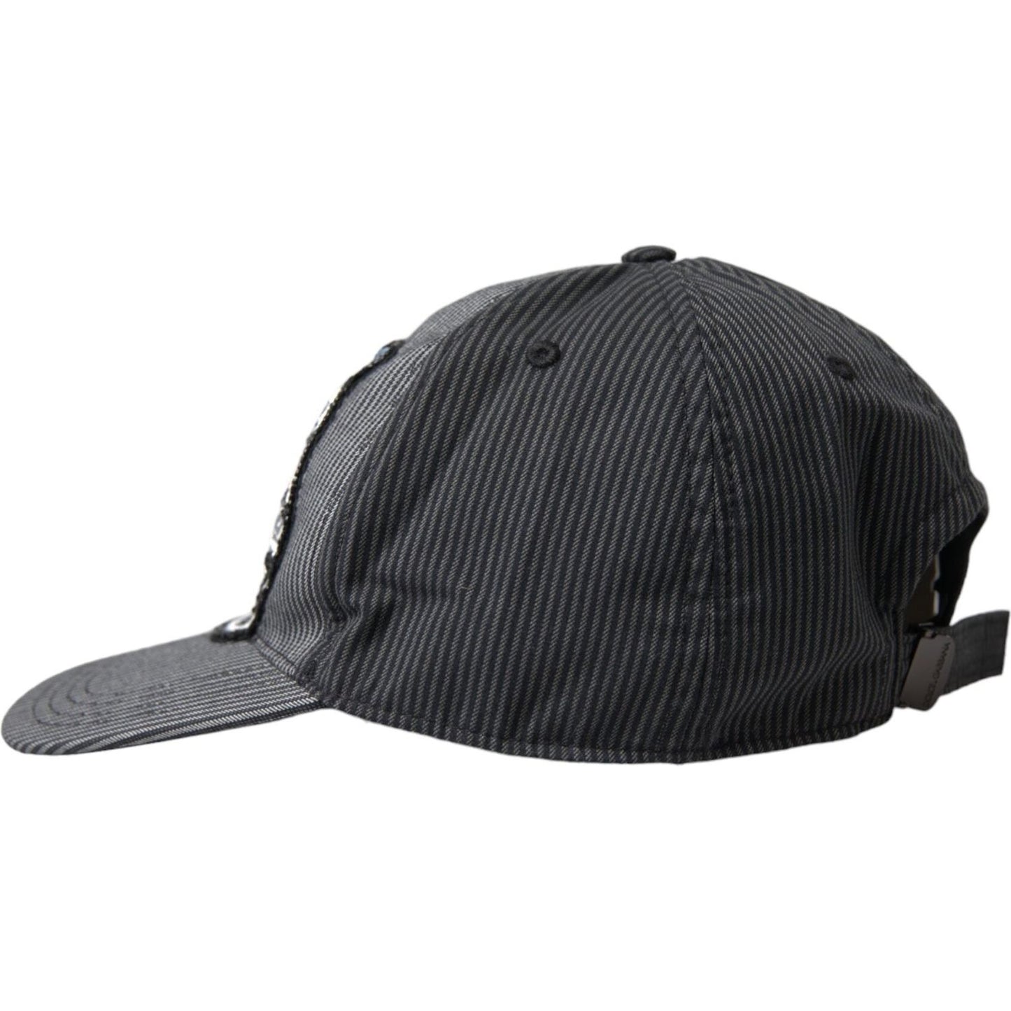 Dolce & Gabbana Black Cotton Embellished Baseball Hat Men HAT9585-57