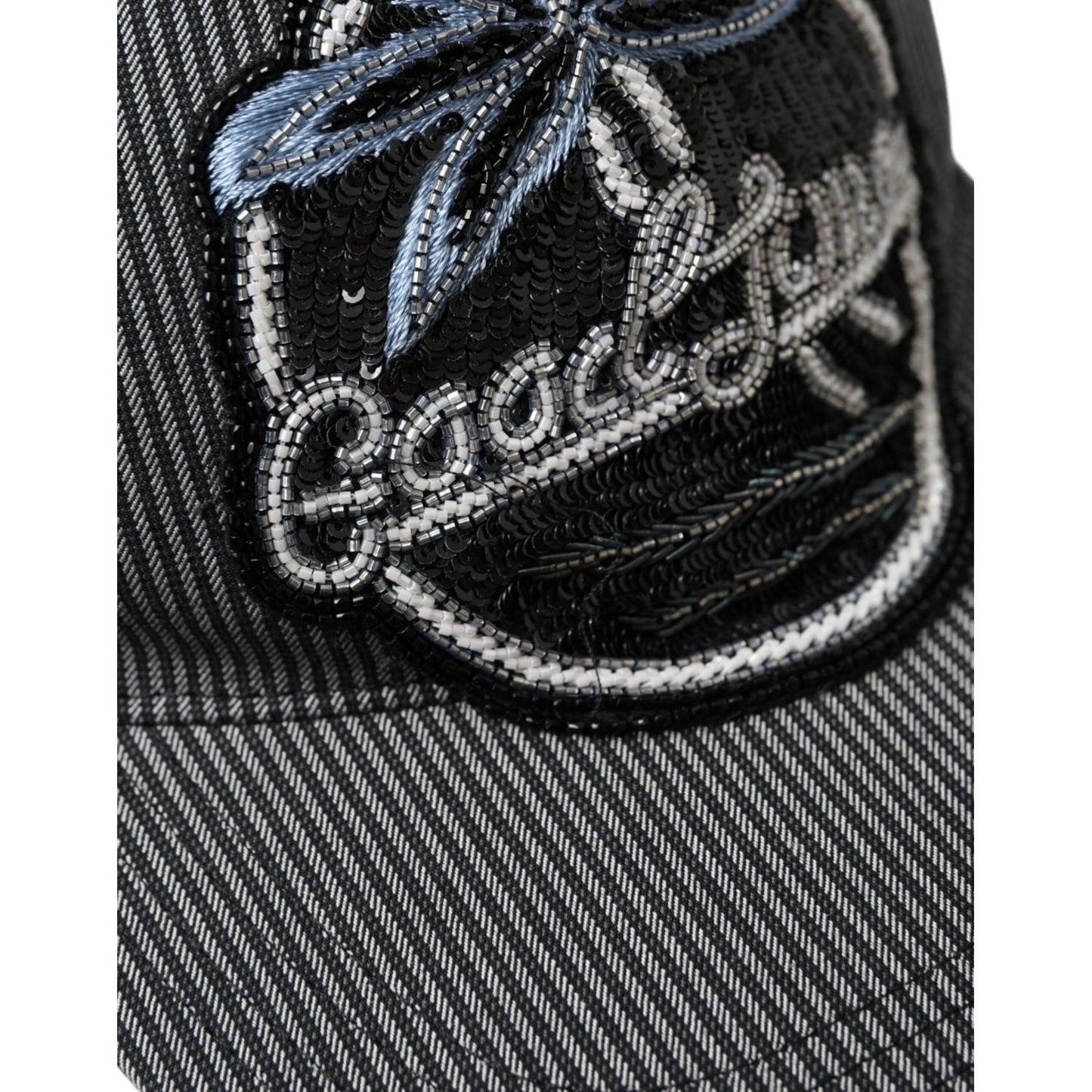 Dolce & Gabbana Black Cotton Embellished Baseball Hat Men HAT9585-57