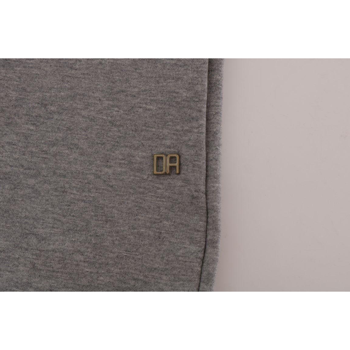 Daniele Alessandrini Gray Pullover Hodded Cotton Sweater