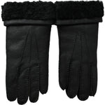 Dolce & Gabbana Black Leather Fur Short Hands Gloves LB30149-10