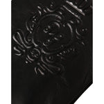 Dolce & Gabbana Black Leather Embossed Logo Short Hands Gloves LB30150-10.5
