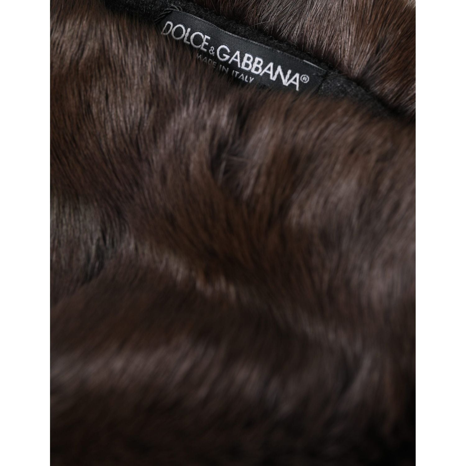 Dolce & Gabbana Brown Weasel Fur Womens Cashmere Hat Beanie