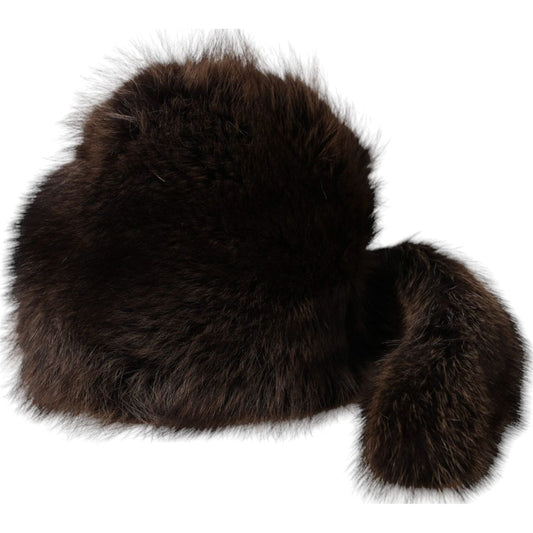 Dolce & Gabbana Women Brown Raccoon Fur Bucket Hat Dolce & Gabbana Black