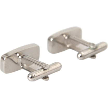 Dolce & Gabbana Silver Plated Metal Brass Pin Men Cufflinks