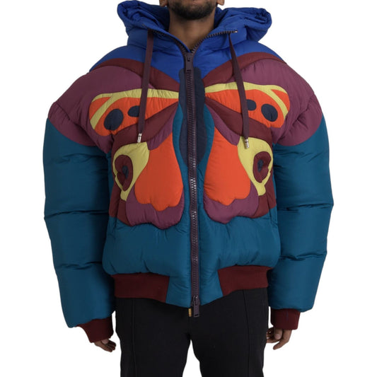 Dolce & Gabbana Multicolor Butterfly Hooded Puffer Jacket Dolce & Gabbana Dark Slate Gray