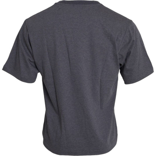 Dolce & Gabbana Gray Cotton Round Neck Short Sleeve T-shirt Dolce & Gabbana Dark Slate Gray