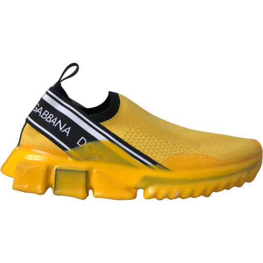 Dolce & Gabbana Yellow Sorrento Slip On Sneakers Women Shoes Dolce & Gabbana Goldenrod