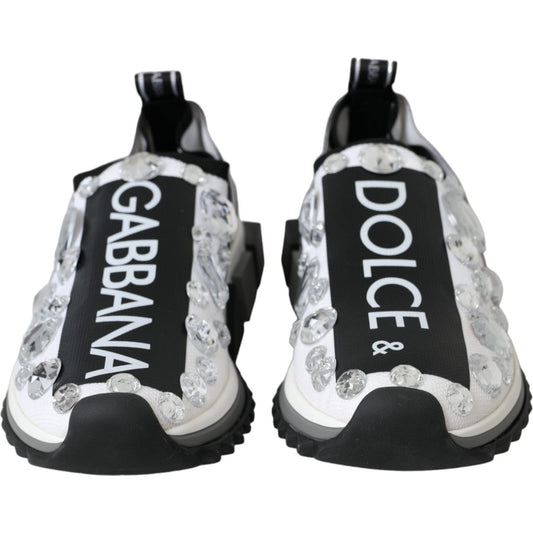 Dolce & Gabbana White Sorrento Crystals Sneakers Shoes Dolce & Gabbana Dark Slate Gray
