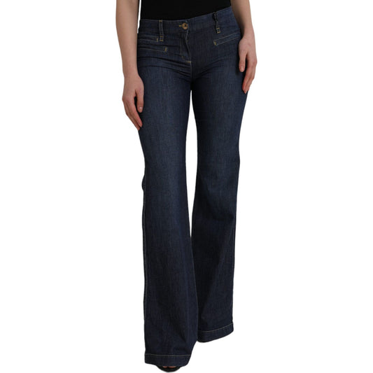 PLEIN SUD Dark Blue Cotton Bootcut Denim Jeans PLEIN SUD Black