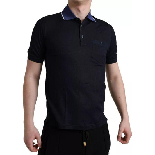 Dolce & Gabbana Navy Blue Collared Short Sleeve Polo T-shirt TSH851946-48
